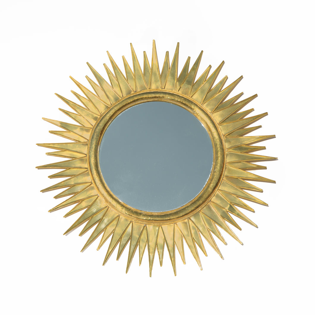 Miroir Soleil Année 50 Métal Doré 60 X 60 Cm Miroir Soleil Année 50 Métal Doré 60 X 60 Cm